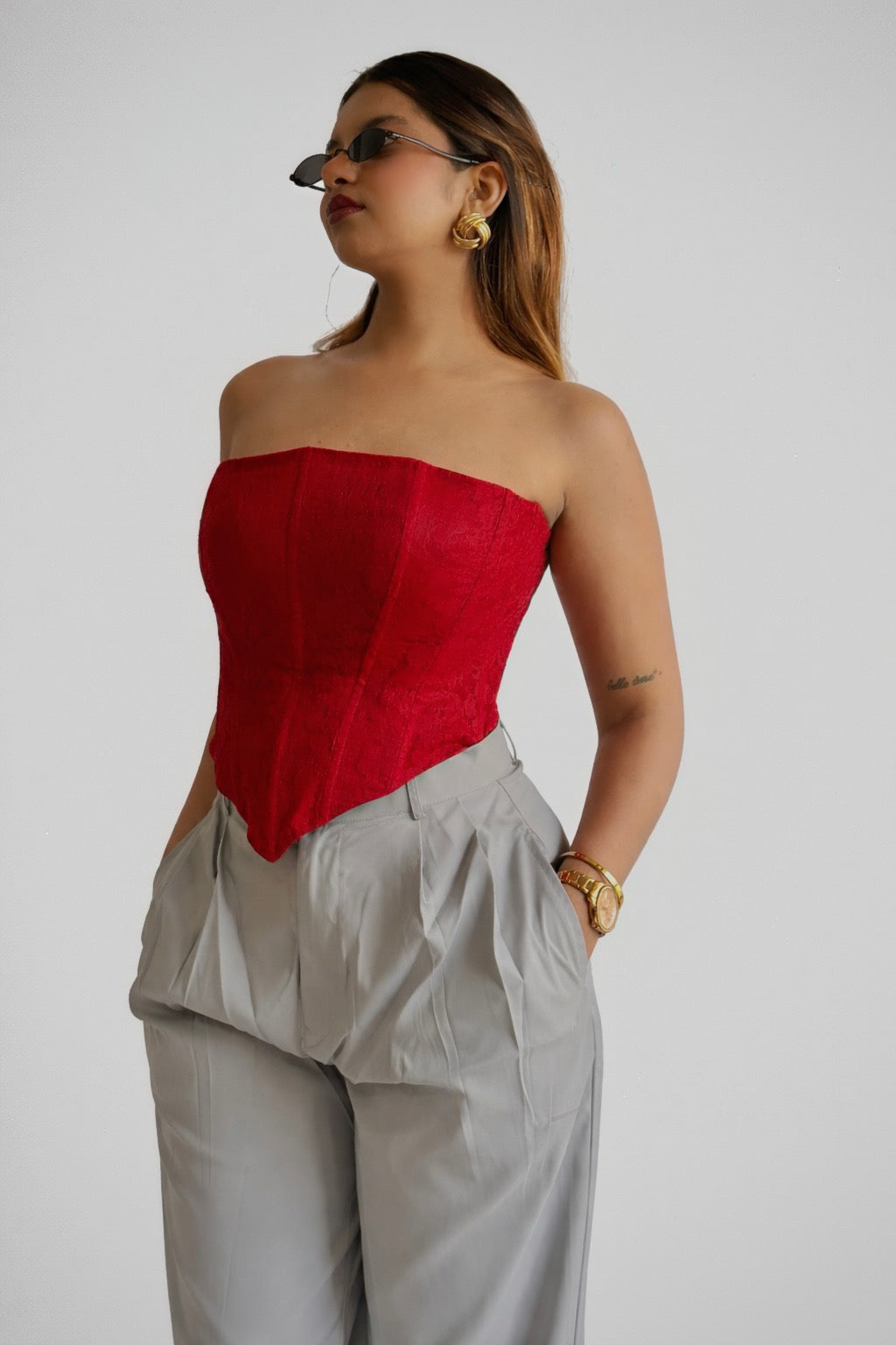 Lace Corset Red