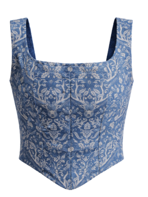 deer printed corset top