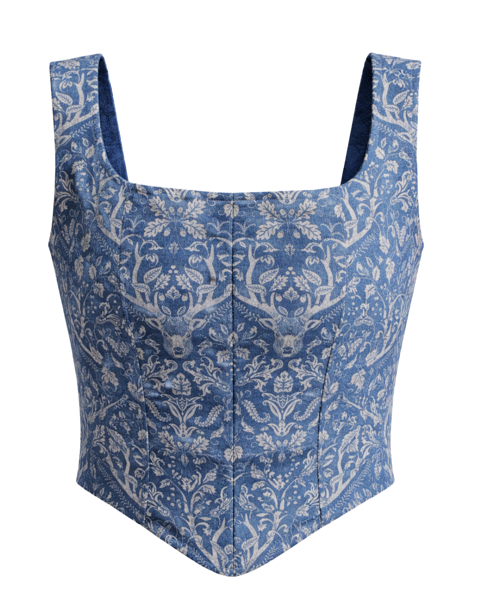 deer printed corset top deer printed corset top